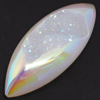 US-MADE 1 5/8" OPAL TITANIUM  DRUZY DRUSY 40x15MM 28.5CT cabochon