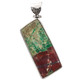 925 Silver Sonoran Sunrise Chrysocolla Cuprite Pendant, 2 7/8"