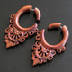 2" Fake Gauge Natural Wood Handcarved Post Earrings