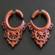 2" Fake Gauge Natural Wood Handcarved Post Earrings