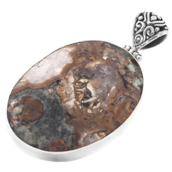 2 1/8" Colorful Agate 925 Sterling Silver Pendant