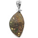 925 Silver Freeform Russian Pyrite Druzy Drusy Sterling Pendant, 1 1/4"
