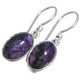 11/16" DAINTY OVAL PURPLE CHAROITE 925 STERLING SILVER earrings