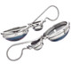 1" BLUE OVAL MABE CULTURED PEARL IRRIDESCENT BIWA PEARL 925 SILVER earrings
