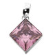 1 1/8" 15mm Pink Quartz In 925 Sterling Silver Pendant