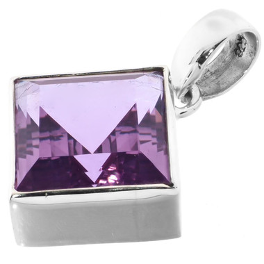 1 1/8" 15mm Lavender Quartz In 925 Sterling Silver Pendant