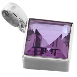 1 1/8" 15mm Lavender Quartz In 925 Sterling Silver Pendant