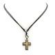 925 Silver Cross Mens Brushed Gold Gunmetal Plated Over Sterling Pendant, 1 1/8"