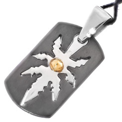 925 Silver Mens Gold Gunmetal Black Plated Sterling Necklace, 1 1/4"