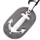 925 Silver Anchor Sailor Mens Gunmetal Black Plated Sterling Necklace, 1 1/4"
