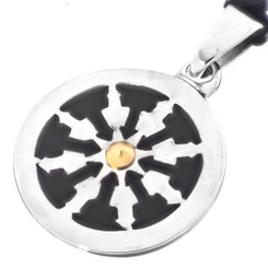 925 Silver Mens Gold Rhodium Plated Sterling Pendant, 1 1/2"
