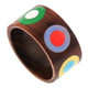 Hand Painted Colorful Boho Bohemian Wood Fashion Ring