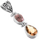 925 Silver Tourmaline Citrine Sterling Pendant, 1 3/8"