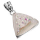 925 Silver White Opal Iridescent Titanium Agate Druzy Sterling Pendant, 11/8""