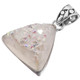 925 Silver White Opal Iridescent Titanium Agate Druzy Sterling Pendant, 11/8""