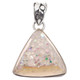 925 Silver White Opal Iridescent Titanium Agate Druzy Sterling Pendant, 11/8""