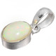 925 Silver Oval Natural Ethiopean Opal Dainty Sparkling Pendant, 3/4"