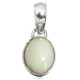 925 Silver Oval Natural Ethiopean Opal Dainty Sparkling Pendant, 3/4"