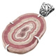925 Silver Rare Rhodochrosite Stalactite Slice Sterling Pendant, 2 1/2"