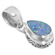 925 Silver Pear Natural Australian Opal In Sterling Scroll Teardrop Pendant, 1"