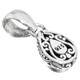 925 Silver Pear Natural Australian Opal In Sterling Scroll Teardrop Pendant, 1"