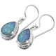 925 Silver Pear Natural Australian Opal Filigree Pear Teardrop Earrings, 1/2"