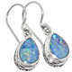 925 Silver Pear Natural Australian Opal Filigree Pear Teardrop Earrings, 1/2"