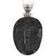 Genuine Utah Full Trilobite Fossil 925 Sterling Silver Pendant, 1 5/8"