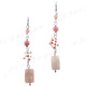 1 15/16" Rose Quartz Sterling Silver French Drop Earrings