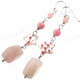 1 15/16" Rose Quartz Sterling Silver French Drop Earrings