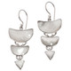 925 Silver White Mother Of Pearl Sterling Cascading Chandelier Earrings, 1 1/8"