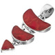 925 Silver Red Coral Shell Sterling Cascading Chandelier Pendant, 1 1/2"