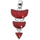 925 Silver Red Coral Shell Sterling Cascading Chandelier Pendant, 1 1/2"