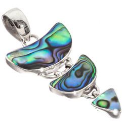 925 Silver Cascading Paua Abalone Shell Sterling Chandelier Pendant, 1 1/2"