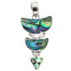925 Silver Cascading Paua Abalone Shell Sterling Chandelier Pendant, 1 1/2"