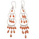 925 Silver Peach Gold Cultured Freshwater Pearls Chandelier Drop Earrings, 3"