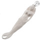 925 Silver Siren Mermaid Nereid Water Nymph Bison Bone Sterling Pendant, 3"