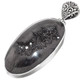 925 Silver Oval Black Titanium Agate Druzy Drusy Sterling Pendant, 2 1/2"