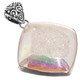 925 Silver Opal White Iridescent Titanium Agate Druzy Sterling Pendant, 1 3/4"