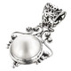 925 Silver Lusterous White Mabe Pearl Sterling Pendant, 1 5/8"