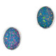 Oval Australian Natural Opal 925 Sterling Silver Stud Earrings, 3/8"