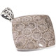925 Silver Big Fossil Coral Flower Pattern Sterling Pendant, 1 9/16"