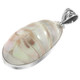 925 Silver Natural Ridged Nautilus Shell Sterling Pendant, 2 7/16"
