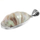 925 Silver Natural Ridged Nautilus Shell Sterling Pendant, 2 7/16"
