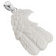 925 Silver Hand Carving Eagle Head Bison Bone Bovine Sterling Pendant, 1 1/4"