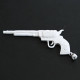 925 Silver Cool Wild West Colt Pistol Gun Bison Bone Carving Pendant, 3 1/4"