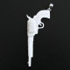 925 Silver Cool Wild West Colt Pistol Gun Bison Bone Carving Pendant, 3 1/4"
