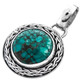 925 Silver Handmade Genuine Turquoise Sterling Pendant, 1 1/4"