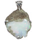 Genuine Ethiopian Opal Rough Color Flash 925 Sterling Silver Pendant, 1 3/4"
