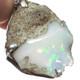Genuine Ethiopian Opal Rough Color Flash 925 Sterling Silver Pendant, 1 3/4"